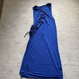 SHEIN Royal Blue Sleeveless Side-Ruched Maxi Coverup